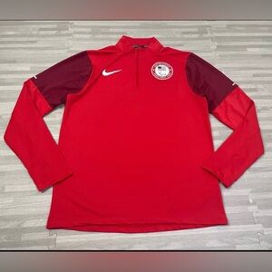 Brand new Nike Team USA Paralympic Mens Large Red Running Top 1/4 Zip Pullover